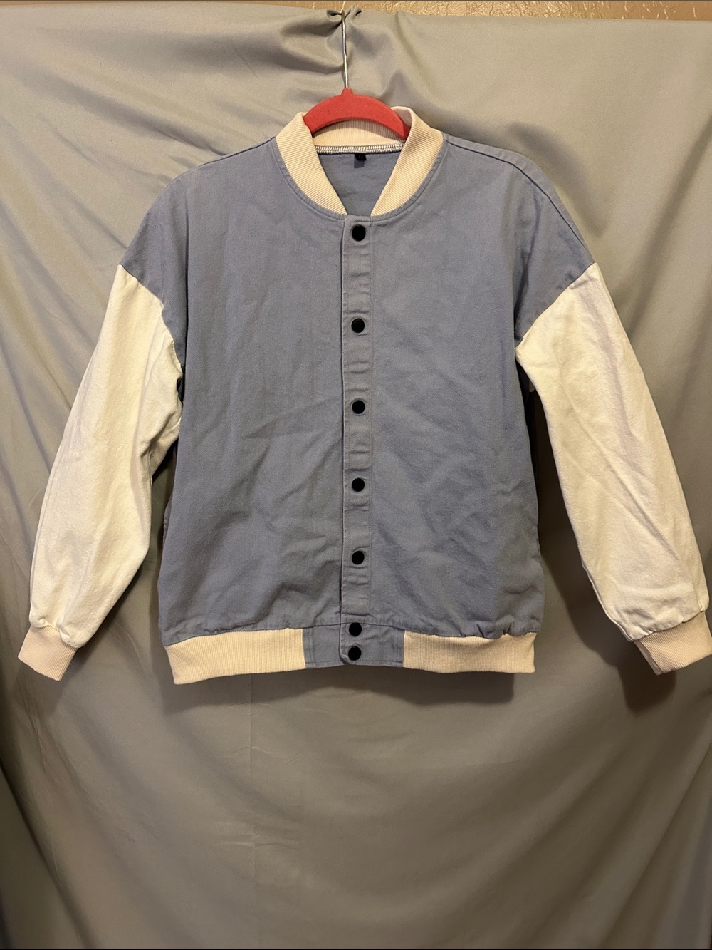 Source Unknown Two-Tone Bomber Jacket in Blue and White